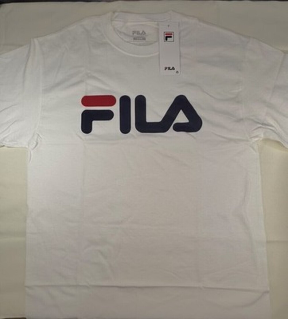 Fila Men's Classic Logo Short Sleeve Crew Neck T-Shirt In White